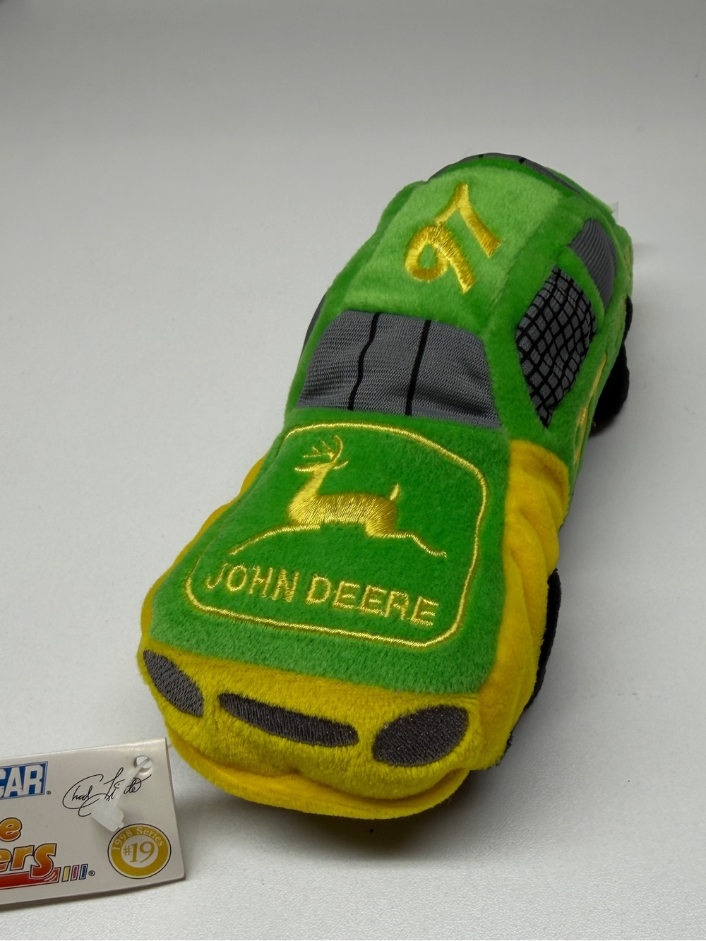 NASCAR John Deere Green and Yellow Plush Car Toy